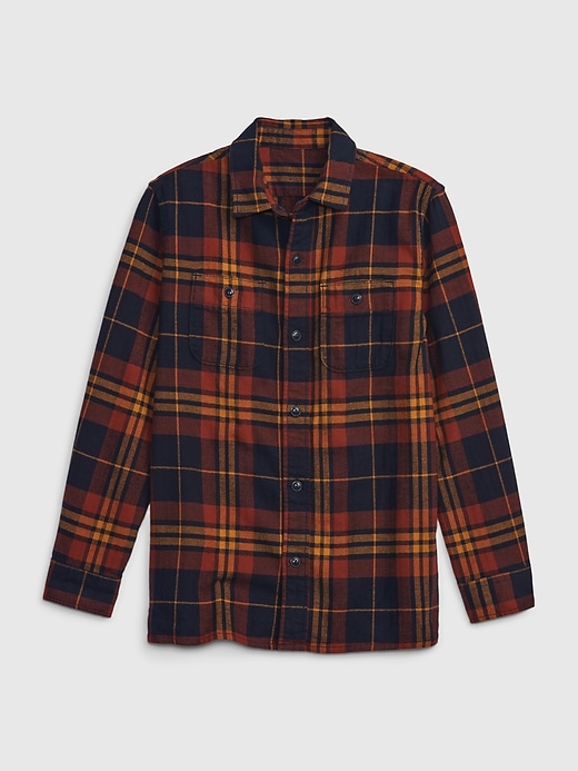 Image number 1 showing, Kids Organic Cotton Flannel Shirt