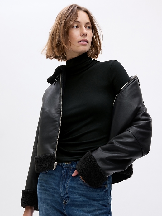 Image number 3 showing, Mini Rib Turtleneck T-Shirt