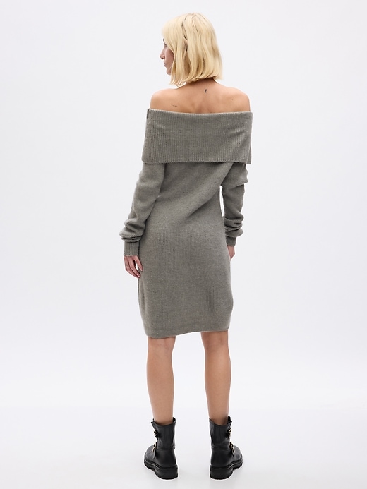 Image number 2 showing, Off-Shoulder Mini Sweater Dress