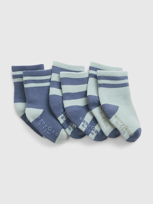 View large product image 1 of 1. Baby First Favorites Organic Cotton Crew Socks (3-Pack)