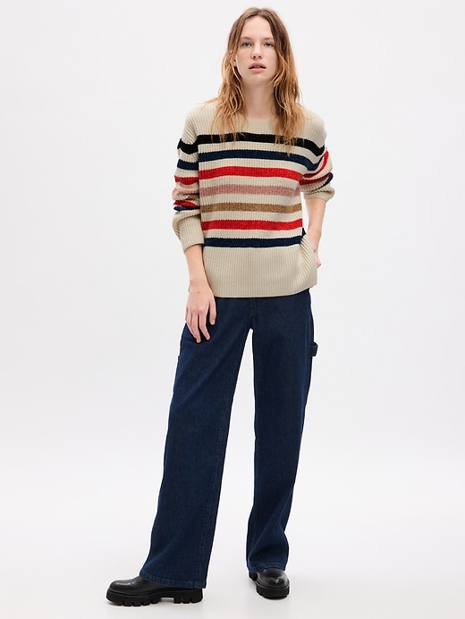 Image number 3 showing, 24/7 Split-Hem CashSoft Stripe Sweater