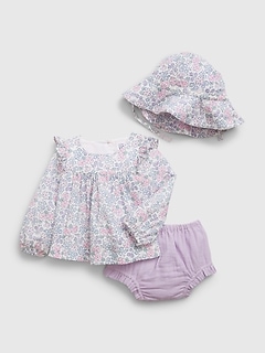 Baby Crinkle Gauze Three-Piece Outfit Set