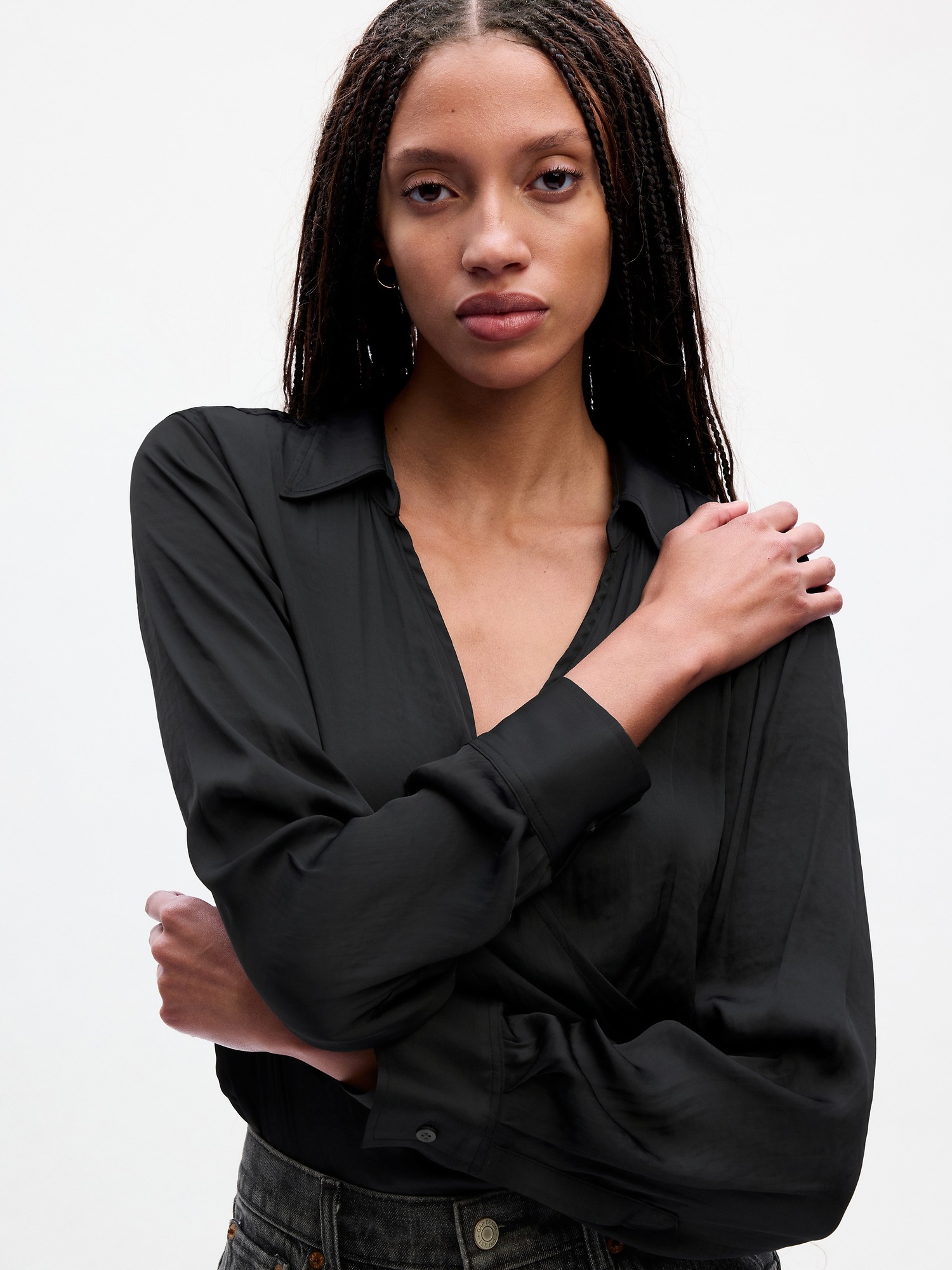 Satin Wrap Bodysuit Gap