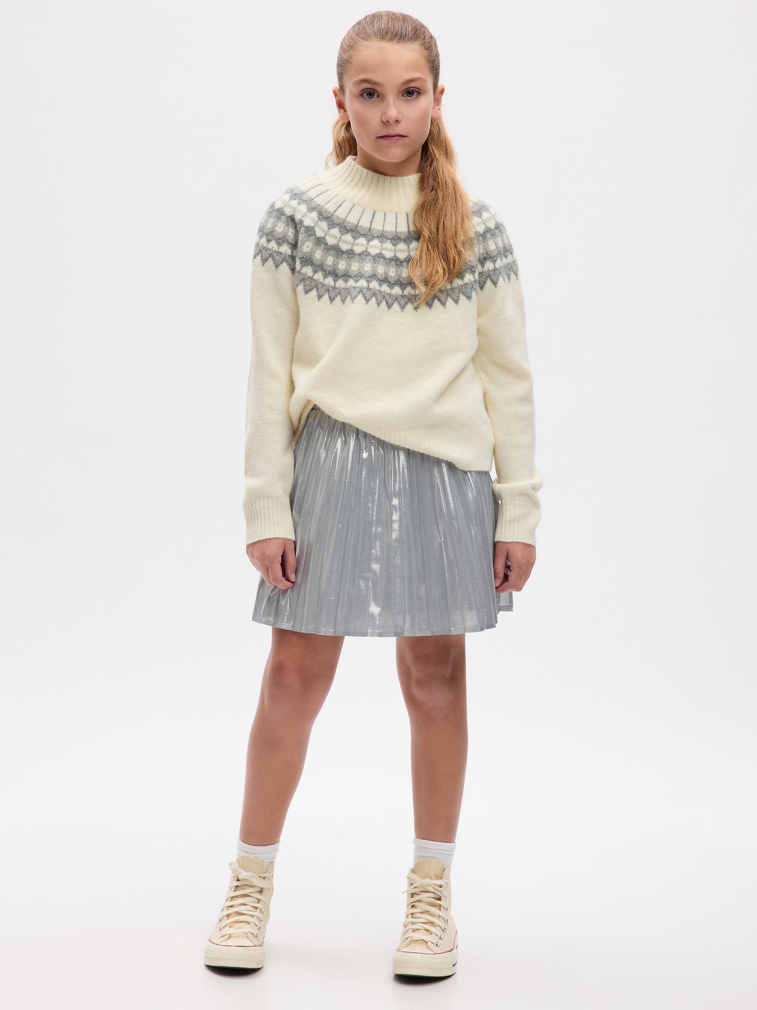 Kids Fair Isle Mockneck Sweater