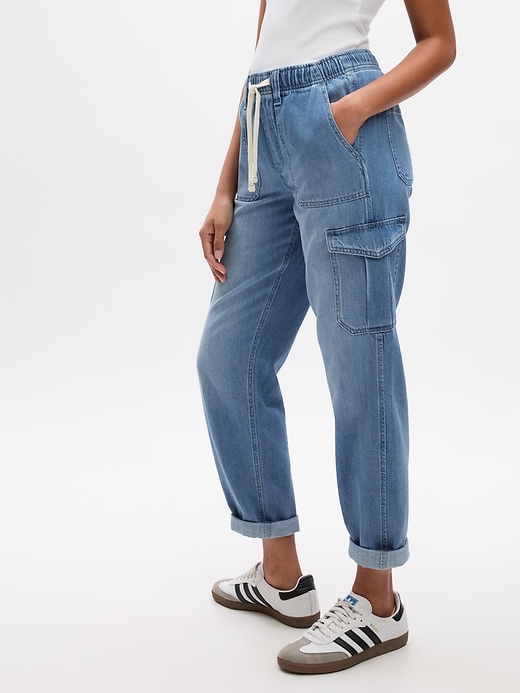 Image number 3 showing, Easy Denim Cargo Joggers