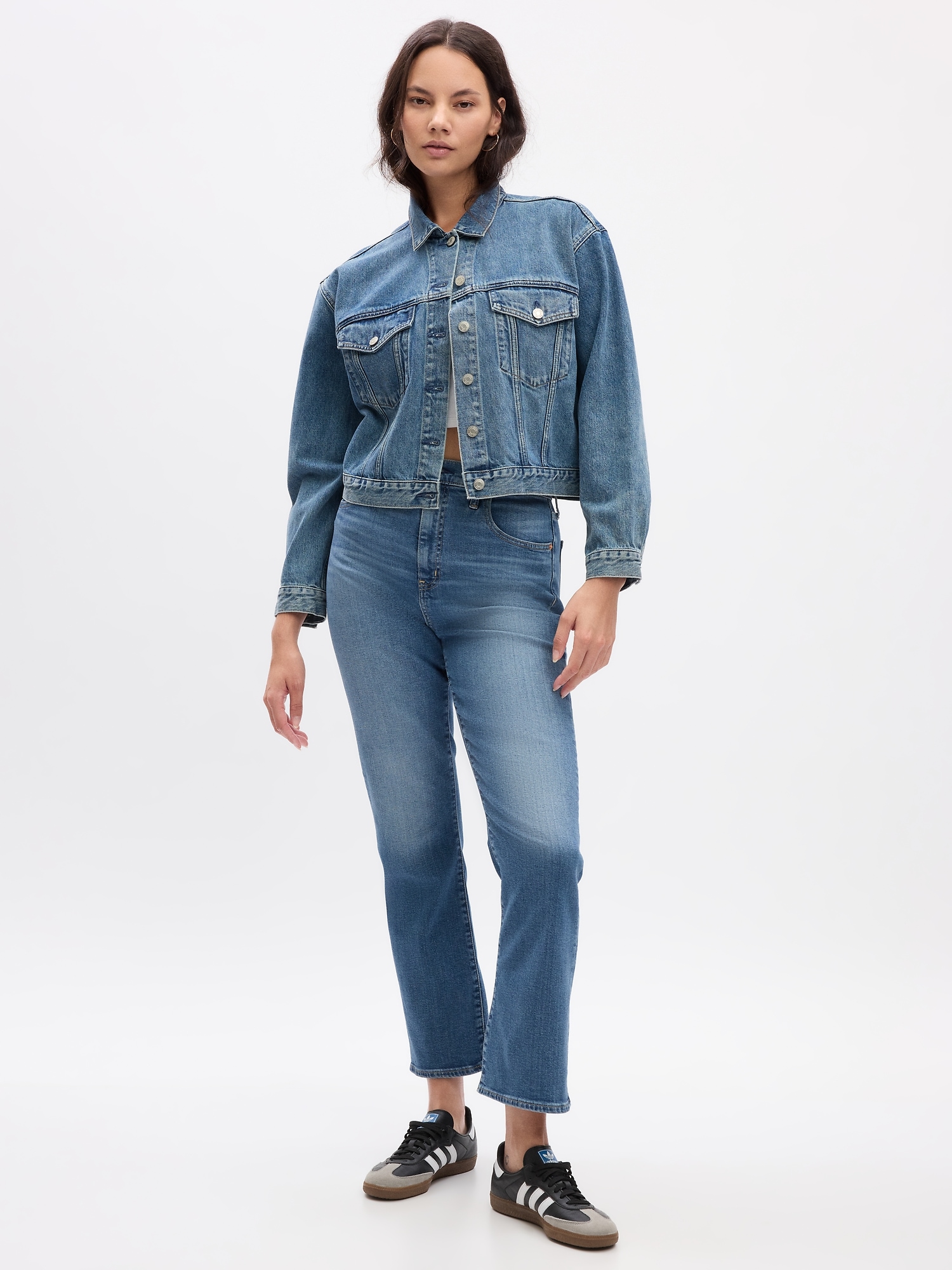 High Rise Kick Fit Jeans with Washwell