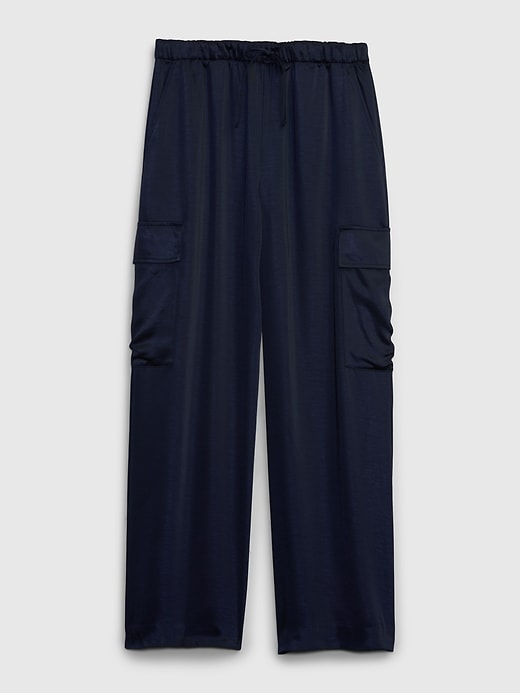 Image number 6 showing, Mid Rise Satin Wide-Leg Cargo Pants