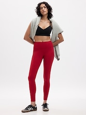ZIPPOX Women Solid Slim Fit Nylon Capri Leggings (Black,Red)Pack of 2