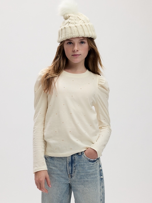 Image number 1 showing, Kids Organic Cotton Puff Sleeve T-Shirt