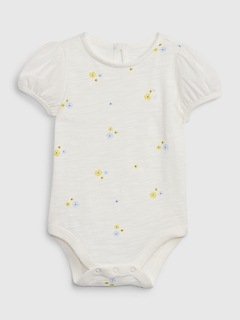 Baby Puff Sleeve Floral Bodysuit