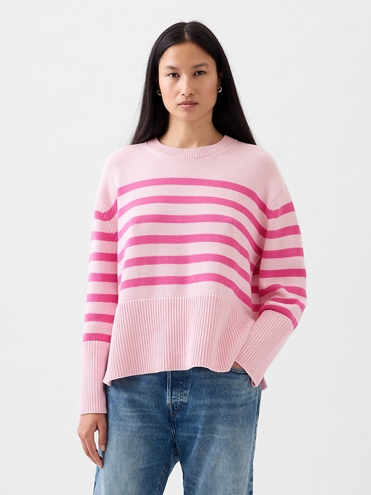 Image number 1 showing, 24/7 Split-Hem Crewneck Sweater