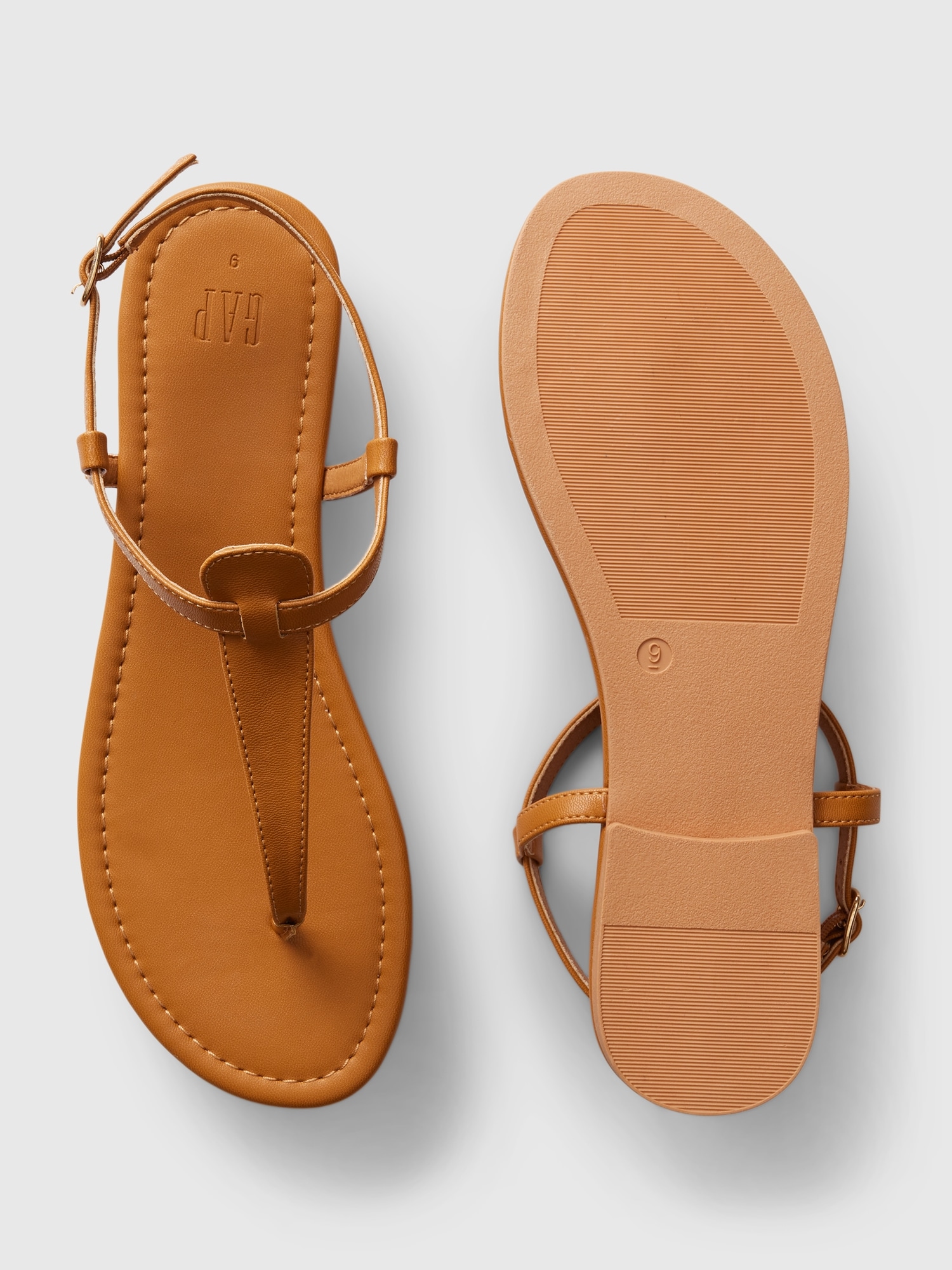 Vegan Leather T-Strap Sandals