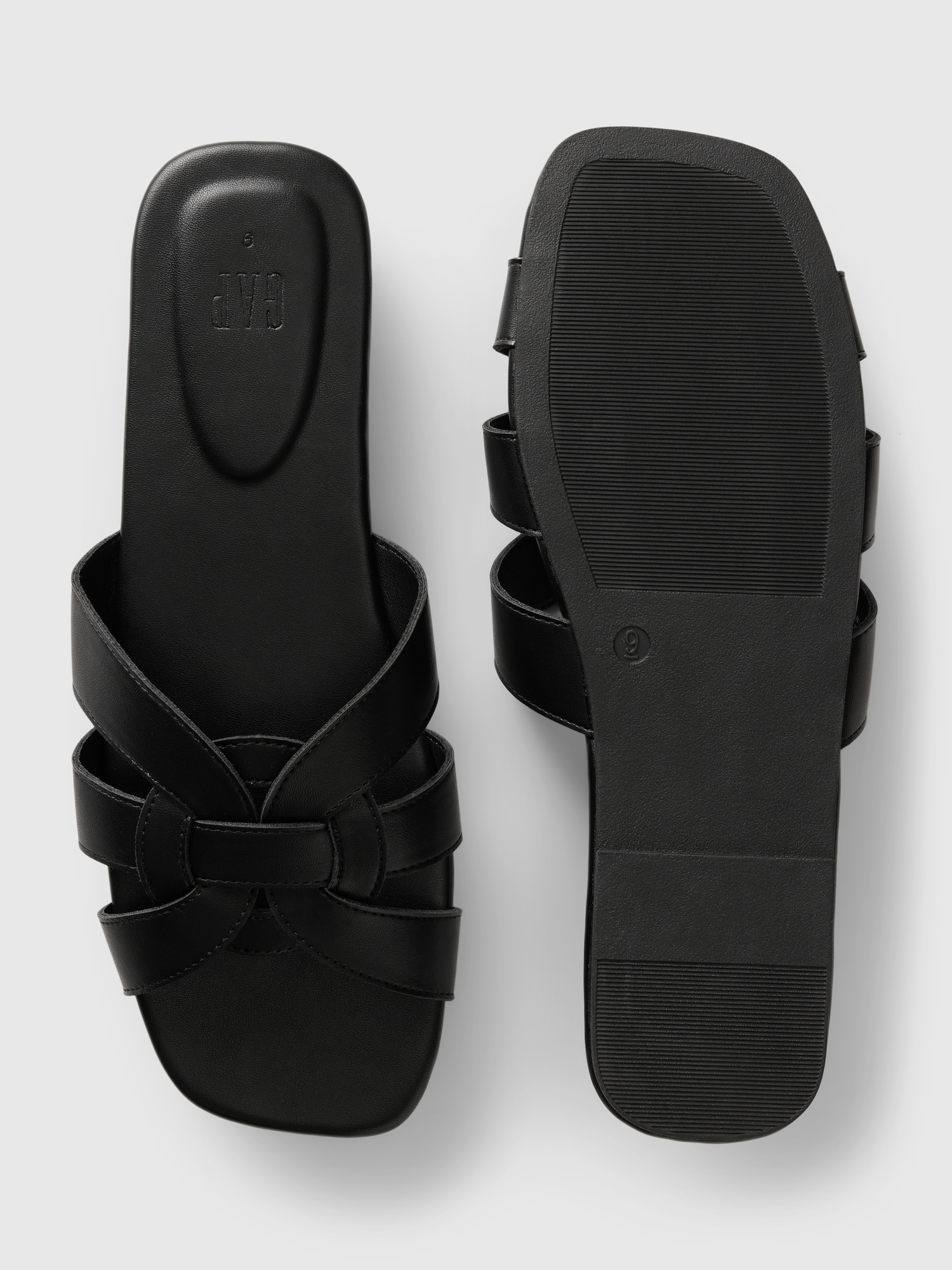 Vegan Leather Cross Strap Sandals