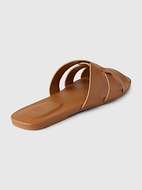 View large product image 8 of 9. Vegan Leather Cross Strap Sandals