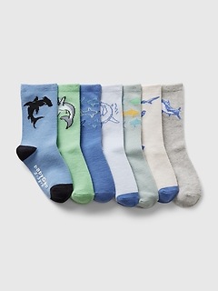 Toddler Printed Crew Socks (7-Pack)