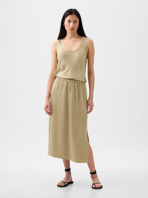 Image number 3 showing, Satin Midi Skirt