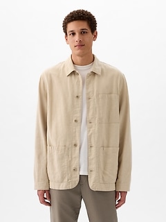 Linen-Cotton Chore Jacket