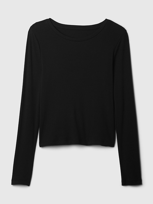 L'image numéro 4 présente T-shirt court côtelé moderne