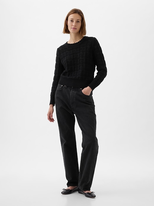 Image number 7 showing, Pointelle Sweater