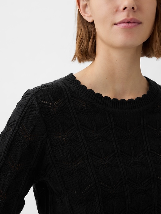 Image number 8 showing, Pointelle Sweater