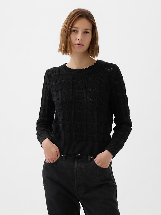 Image number 6 showing, Pointelle Sweater