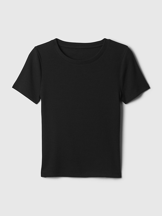 L'image numéro 4 présente T-shirt court côtelé moderne