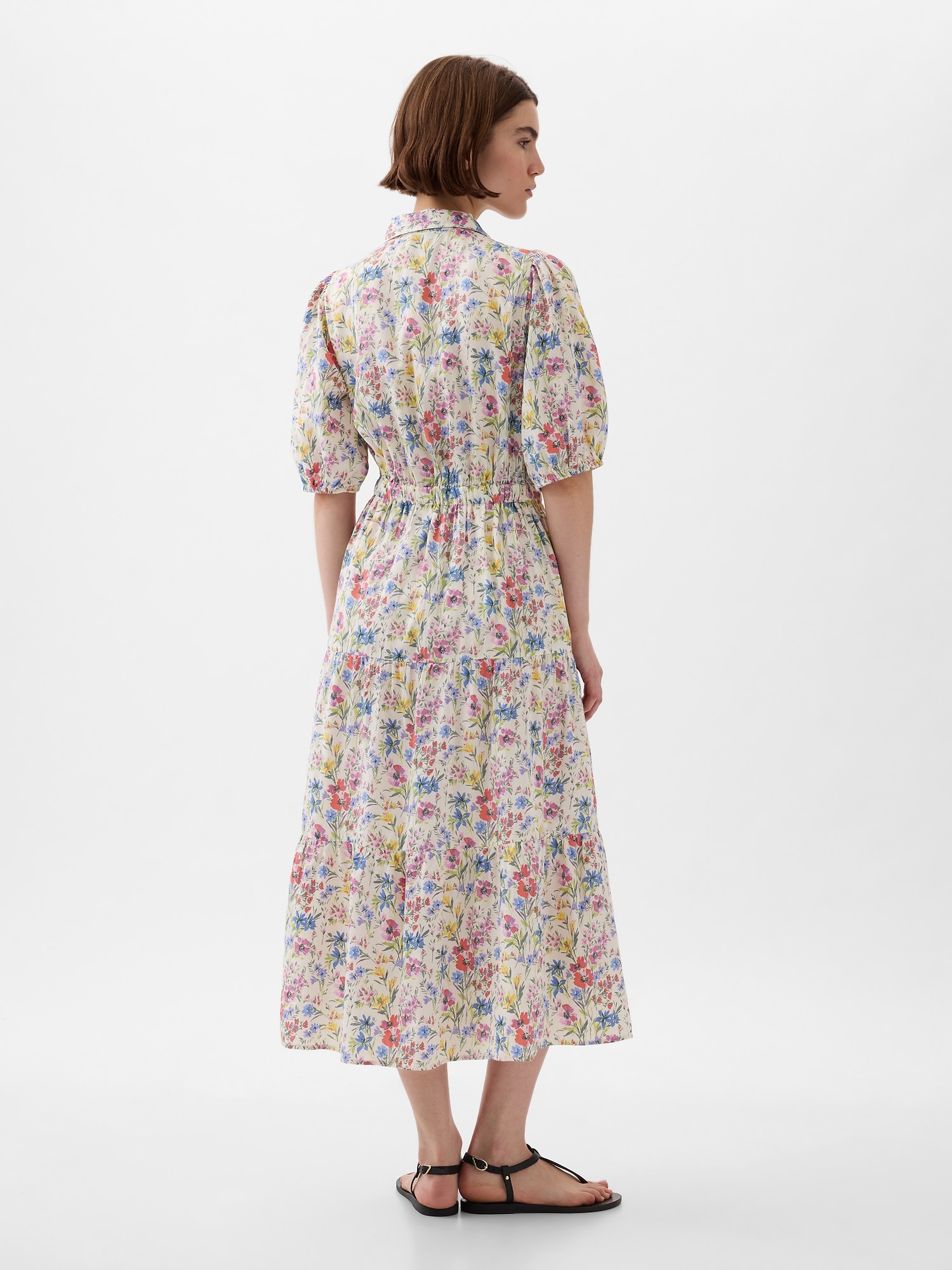 Robe Thé Manches Bouffantes Fille Gap Taille 4 Ans - Occasion Très Bon état, Floral Bleu
