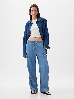 High Rise Cargo Easy Jeans