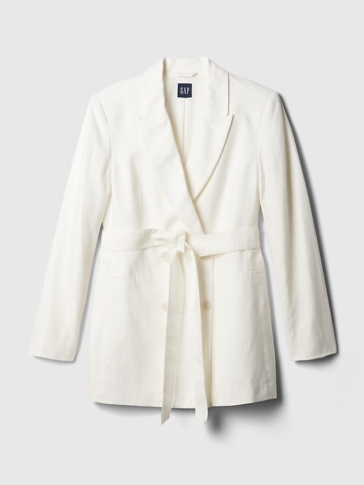 Image number 5 showing, Linen-Cotton Belted Blazer