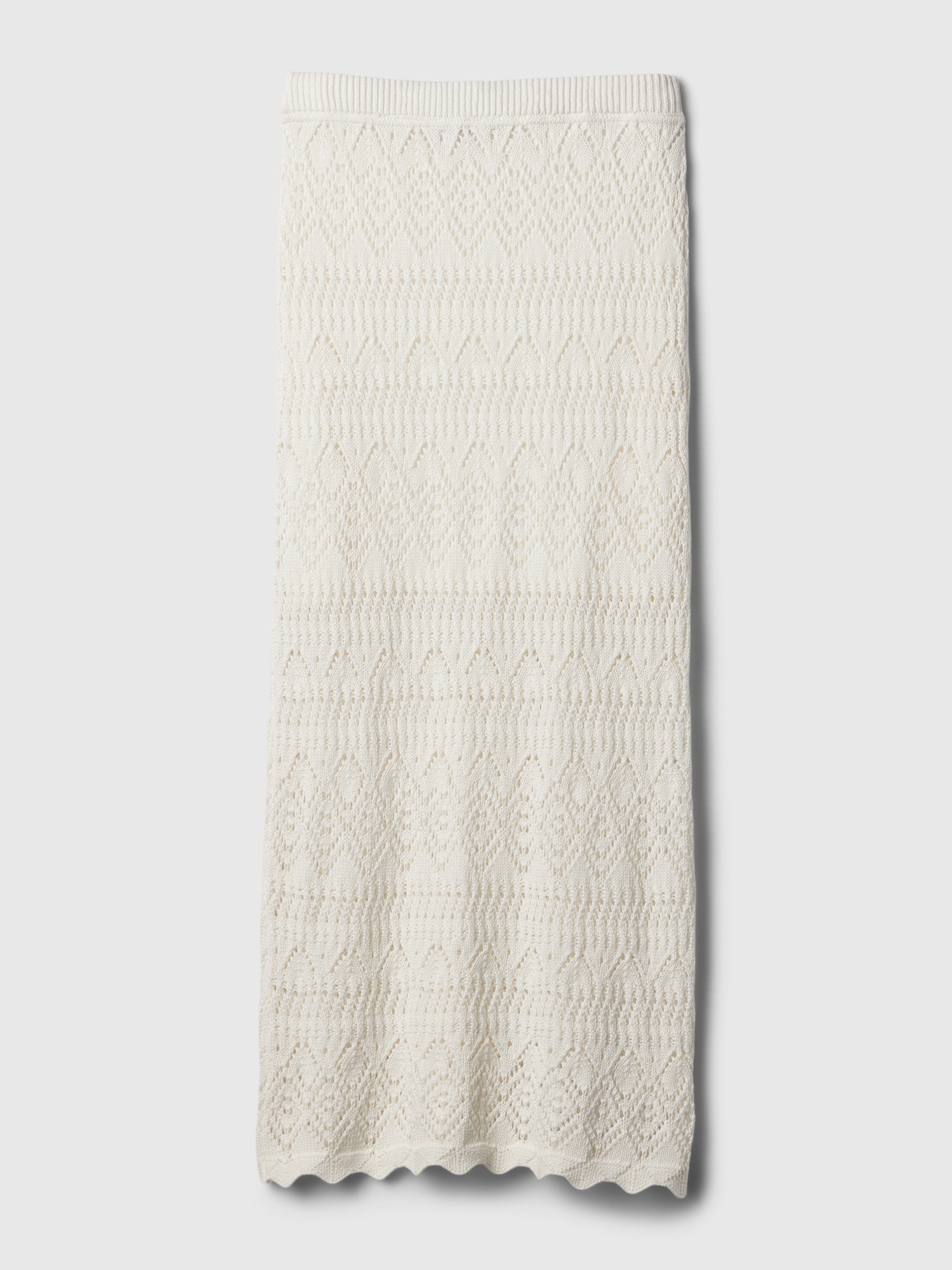 Crochet Pull-On Midi Skirt