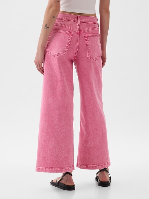 Image number 4 showing, High Rise Stride Wide-Leg Ankle Jeans