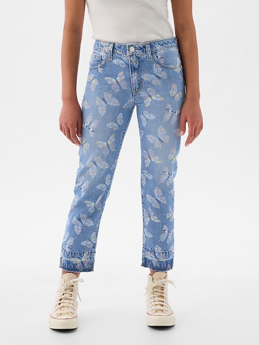 Image number 2 showing, Kids High Rise Print Girlfriend Jeans