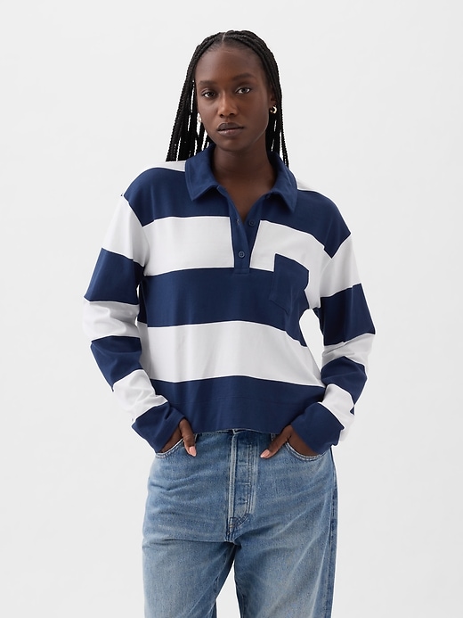 Image number 6 showing, Cropped Rugby Polo Shirt