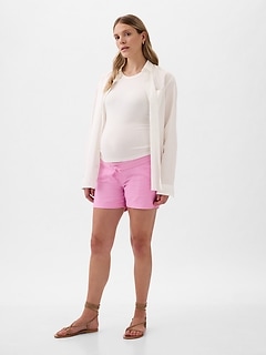 Maternity Linen-Cotton Shorts
