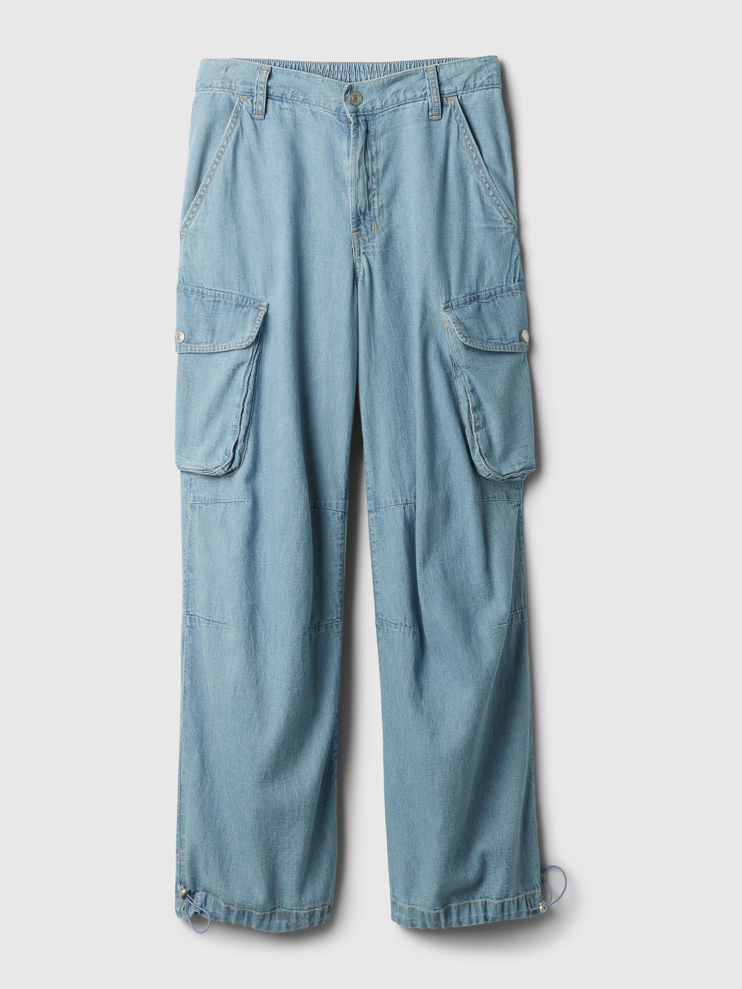 Mid Rise Wide Baggy Cargo Jeans