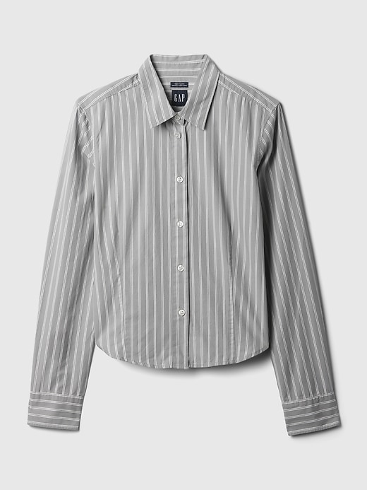Image number 8 showing, Organic Cotton Fitted Cropped Shirt