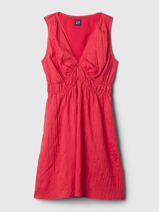 textured crinkle empire waist mini dress Time and Tru Women's and Women's Plus Crinkle Mini Dress with Back Tie, Sizes XS-4X