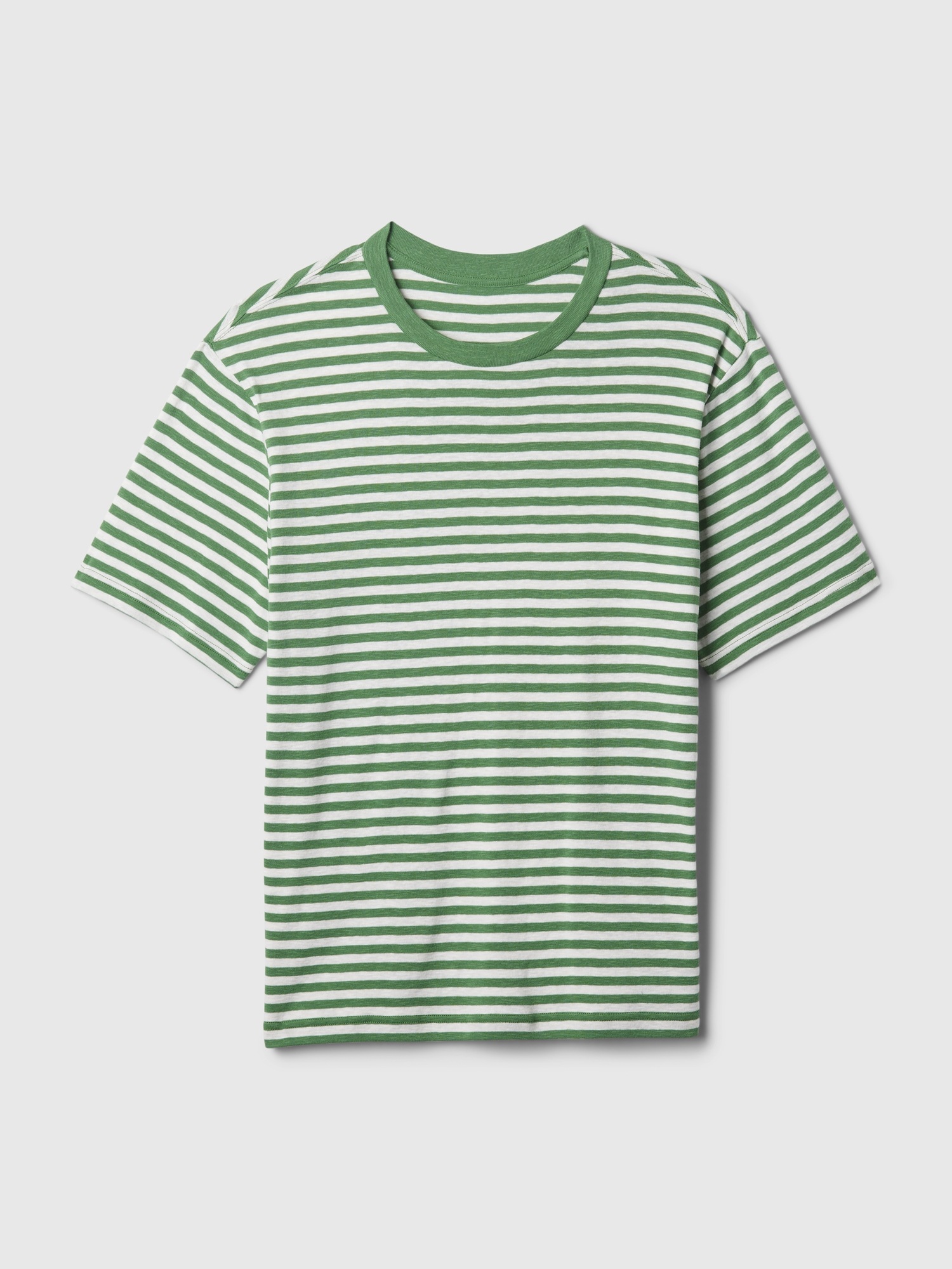 T-shirt rayé manches courtes col rond - BLEU - Homme