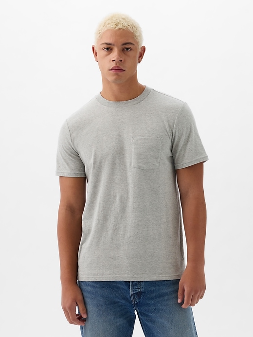 L'image numéro 6 présente T-shirt à poche en coton biologique
