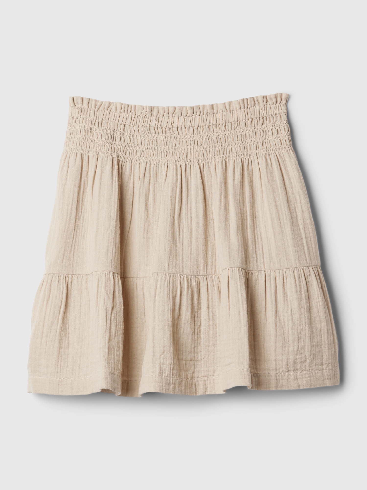 Crinkle Gauze Tiered Mini Skirt