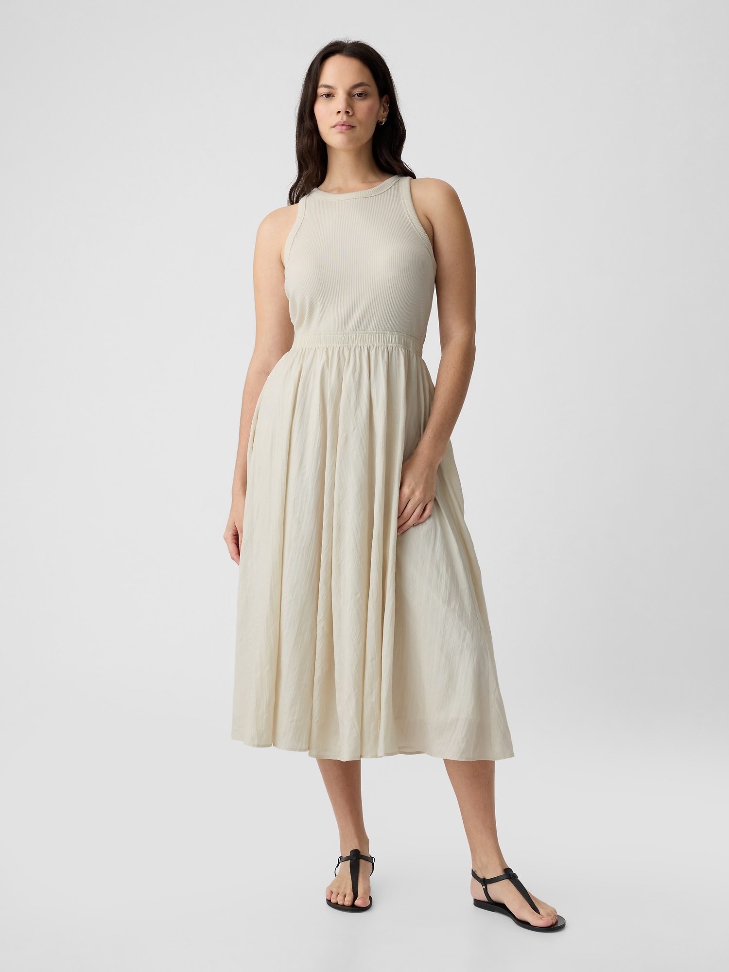 Textured Crinkle Midi Dress
