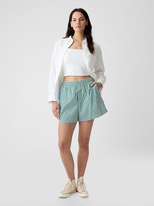Image number 5 showing, Organic Cotton Striped Poplin Shorts