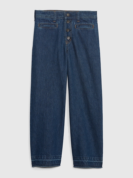 Image number 6 showing, Kids High Rise Stride Wide-Leg Ankle Jeans