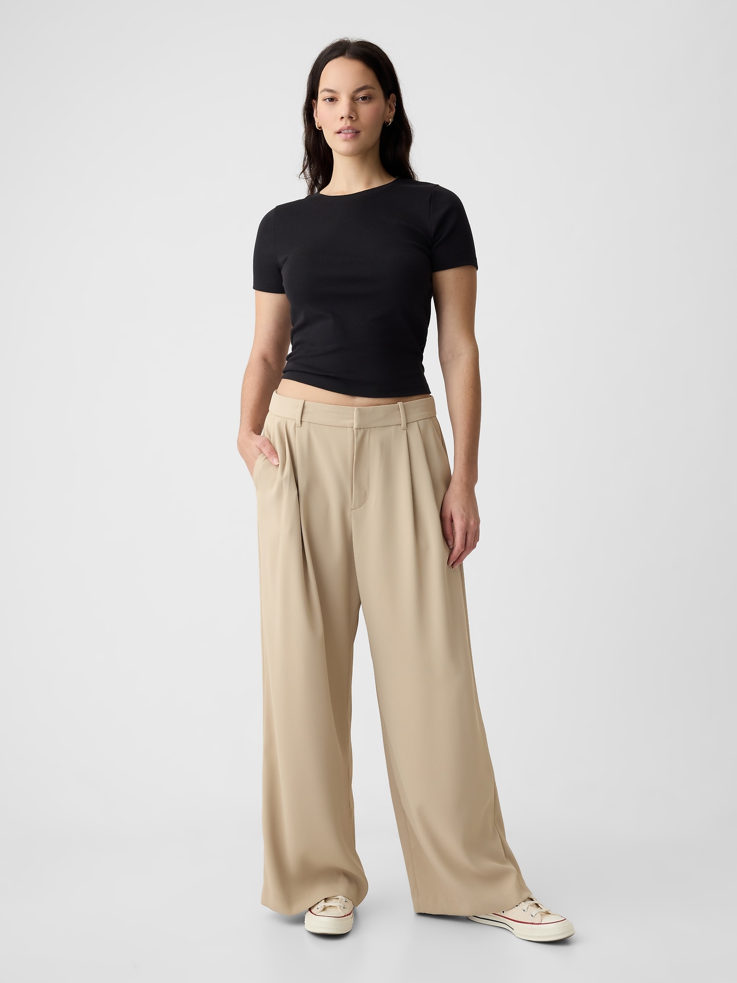 1.state Women's High-Waisted Pleated-Front Pants