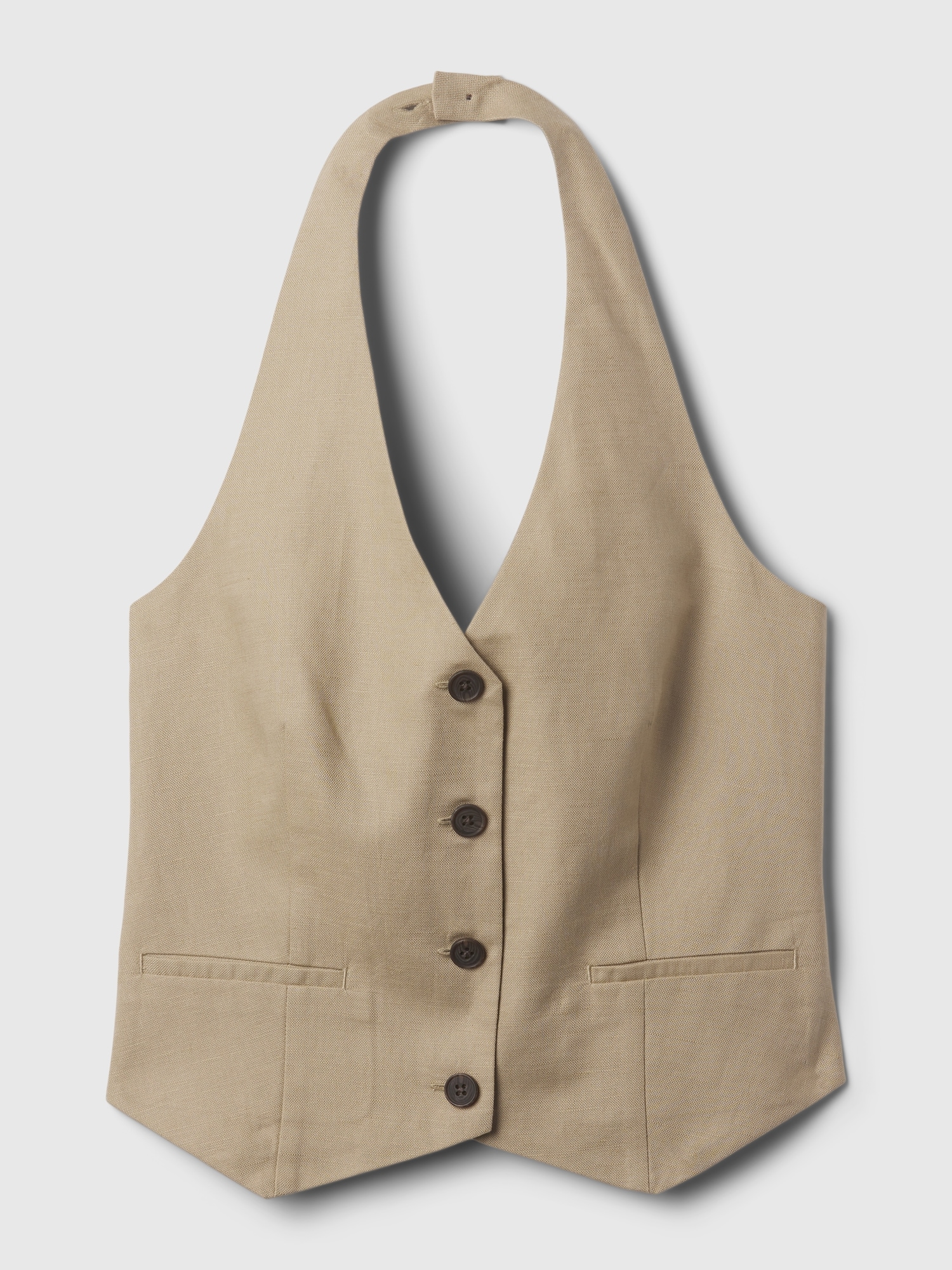 Linen-Cotton Halter Vest