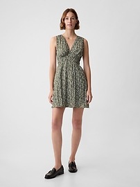 textured crinkle empire waist mini dress Time and Tru Women's and Women's Plus Crinkle Mini Dress with Back Tie, Sizes XS-4X