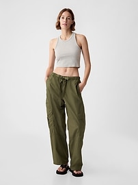 Mid Rise Cargo Parachute Pants | Gap