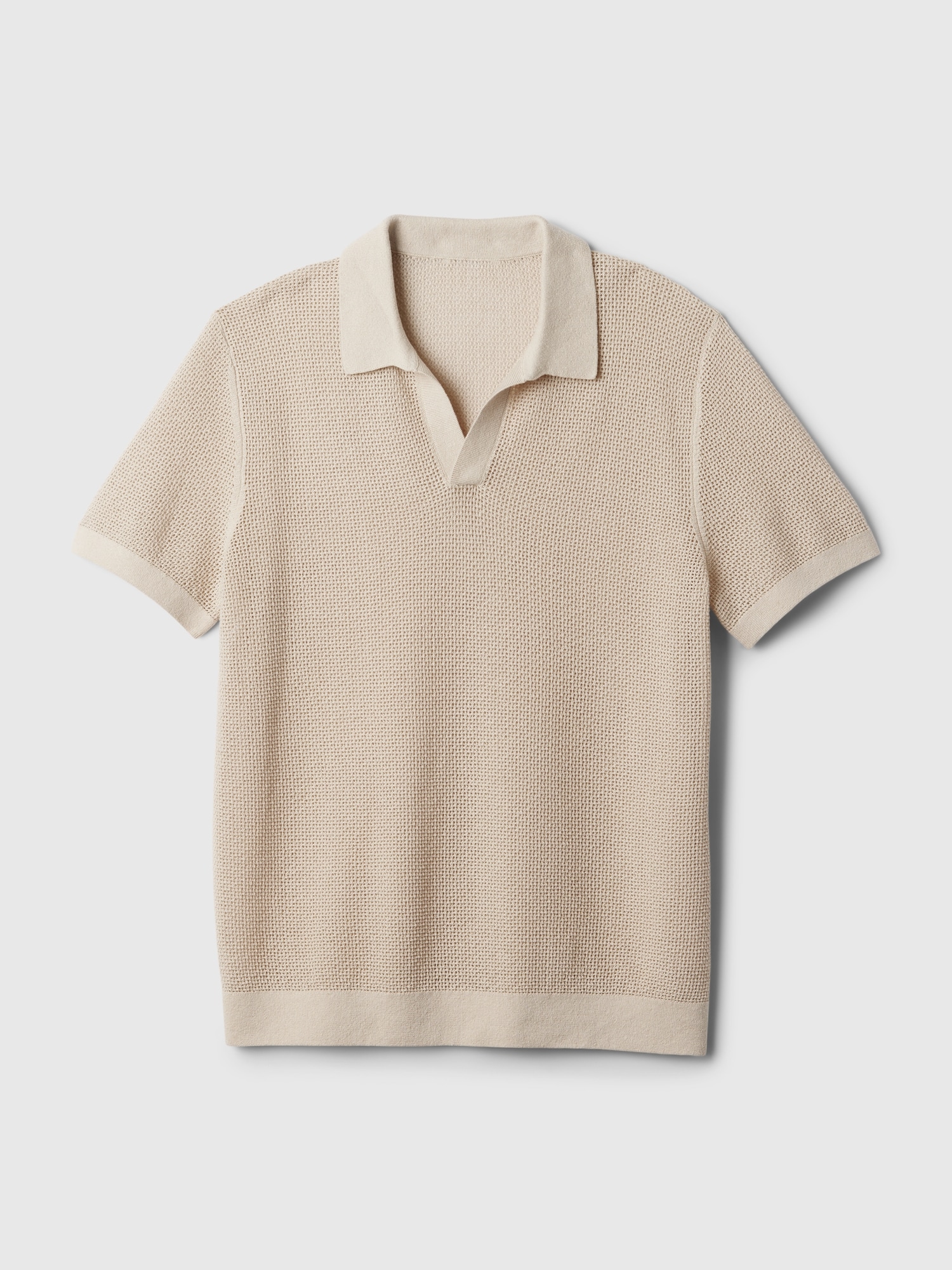 Linen-Blend Textured Polo Shirt