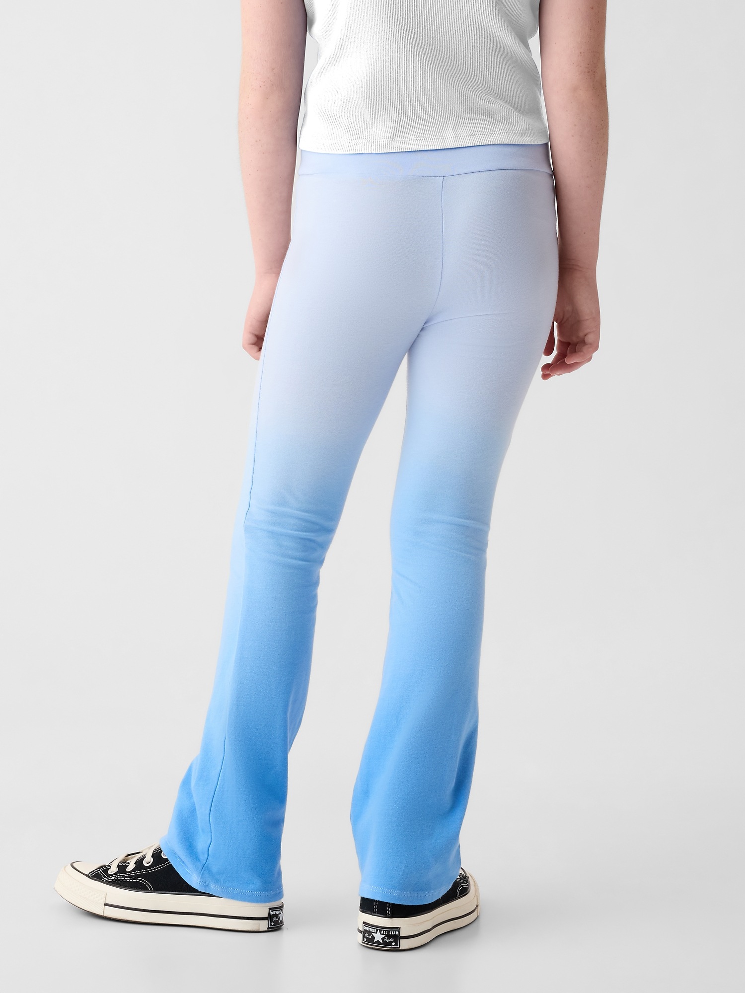 Flared leggings in stretch cotton - Dark Blue