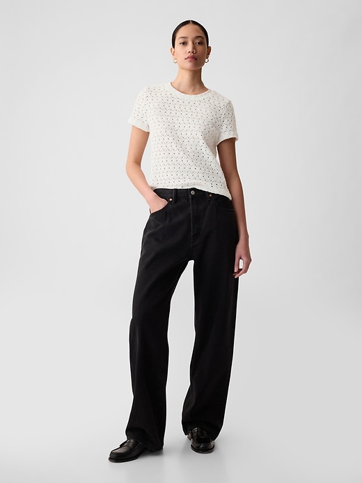 Image number 6 showing, Lace Cropped T-Shirt